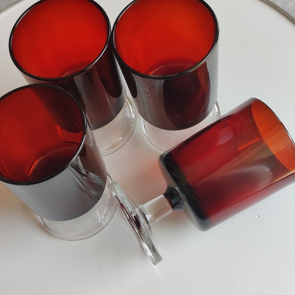 4 4 oz Luminarc Cavalier glasses ruby red - Picture 4 of 6